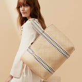 Immaculate Vegan - Stelar Mentawai Handwoven Bamboo Vegan Medium Tote Bag | Natural & Gold