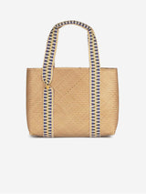 Immaculate Vegan - Stelar Mentawai Handwoven Bamboo Vegan Medium Tote Bag | Natural & Gold