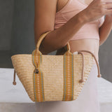 Immaculate Vegan - Stelar Siap Organic Bamboo Vegan Mini Tapered Handbag | Copper Stripe