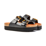 Immaculate Vegan - V.GAN Plum Women's Vegan Footbed Sandals | Black