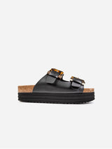 Immaculate Vegan - V.GAN Plum Women's Vegan Footbed Sandals | Black Tortoiseshell UK3 / EU36 / US5