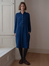 Immaculate Vegan - BIBICO Alexa Women's Cotton Shirt Dress | Petrol Blue & Black Gingham