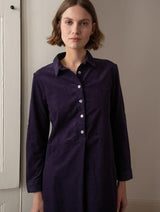 Immaculate Vegan - BIBICO Alexa Women's Cotton Corduroy Shirt Dress | Navy