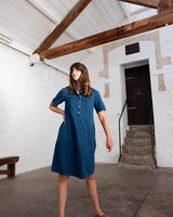 Immaculate Vegan - BIBICO Alexa Women's Cotton Shirt Dress | Textured Denim