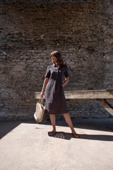 Immaculate Vegan - BIBICO Alexa Women's Linen Shirt Dress | Grey Linen
