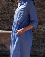 Immaculate Vegan - BIBICO Bea Women's Cotton Shirt Dress | Blue Check