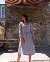 Immaculate Vegan - BIBICO Orla Women's Cotton Checked Day Dress | Dove Grey Gingham