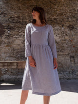 Immaculate Vegan - BIBICO Orla Women's Cotton Checked Day Dress | Dove Grey Gingham