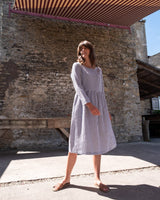 Immaculate Vegan - BIBICO Orla Women's Cotton Checked Day Dress | Dove Grey Gingham