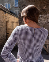 Immaculate Vegan - BIBICO Orla Women's Cotton Checked Day Dress | Dove Grey Gingham