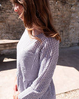 Immaculate Vegan - BIBICO Orla Women's Cotton Checked Day Dress | Dove Grey Gingham