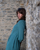 Immaculate Vegan - BIBICO Jane Women's Cotton Midi Dress | Duck Egg Gingham