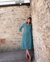 Immaculate Vegan - BIBICO Jane Women's Cotton Midi Dress | Duck Egg Gingham