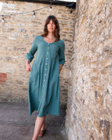 Immaculate Vegan - BIBICO Jane Women's Cotton Midi Dress | Duck Egg Gingham