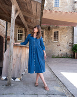 Immaculate Vegan - BIBICO Jane Women's Cotton Midi Dress | Textured Denim