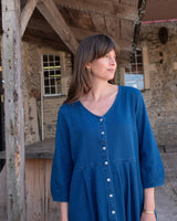 Immaculate Vegan - BIBICO Jane Women's Cotton Midi Dress | Textured Denim