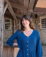 Immaculate Vegan - BIBICO Jane Women's Cotton Midi Dress | Textured Denim