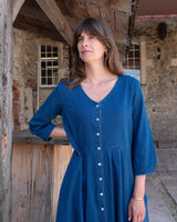 Immaculate Vegan - BIBICO Jane Women's Cotton Midi Dress | Textured Denim