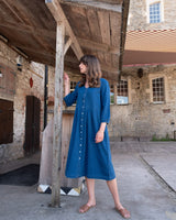 Immaculate Vegan - BIBICO Jane Women's Cotton Midi Dress | Textured Denim