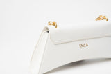 Immaculate Vegan - Eslla Satori Desserto Cactus Leather Vegan Clutch With Matte Gold Chain | White