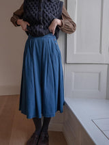 Immaculate Vegan - BIBICO Wander Women's Cotton Pleated Skirt | Denim