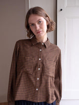 Immaculate Vegan - BIBICO Ada Women's Cropped Cotton Blouse | Black & Brown Gingham