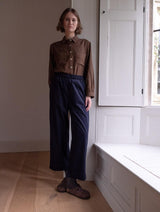 Immaculate Vegan - BIBICO Ada Women's Cropped Cotton Blouse | Black & Brown Gingham