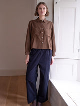 Immaculate Vegan - BIBICO Ada Women's Cropped Cotton Blouse | Black & Brown Gingham