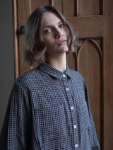 Immaculate Vegan - BIBICO Ada Women's Cropped Cotton Blouse | Black & Grey Gingham