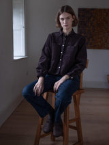 Immaculate Vegan - BIBICO Ada Women's Cropped Cotton Corduroy Blouse | Dove Grey