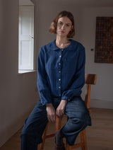 Immaculate Vegan - BIBICO Jolene Women's Cotton Casual Shirt | Petrol Blue & Black Gingham