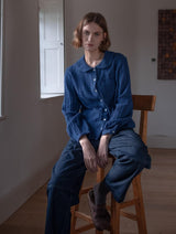 Immaculate Vegan - BIBICO Jolene Women's Cotton Casual Shirt | Petrol Blue & Black Gingham