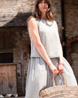 Immaculate Vegan - BIBICO Jordan Women's Cotton Casual Skirt | Olive Green Gingham