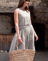 Immaculate Vegan - BIBICO Jordan Women's Cotton Casual Skirt | Olive Green Gingham