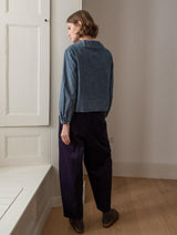 Immaculate Vegan - BIBICO Lorren Women's Barrel Leg Cotton Corduroy Trousers | Navy