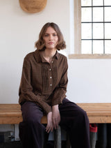 Immaculate Vegan - BIBICO Hanna Women's Cotton Bib Shirt | Black Check