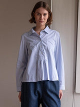 Immaculate Vegan - BIBICO Hanna Women's Cotton Bib Shirt | Light Blue Pinstripe