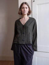 Immaculate Vegan - BIBICO Irma Women's Cotton Over Shirt | Olive Green & Black Gingham