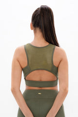 Immaculate Vegan - 1 People Boston BOS - Open Back Bra Top - Green Ash