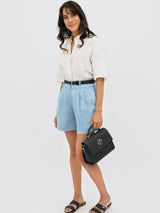 Immaculate Vegan - French Riviera Linen Mom Shorts | Summer House