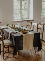 Immaculate Vegan - AmourLinen Linen tablecloth in Charcoal 39x39" / 100x100 cm / Charcoal