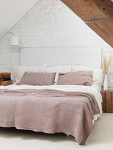 Immaculate Vegan - AmourLinen Linen waffle bed throw in Rosy Brown 53x81"/135x205cm / Rosy Brown