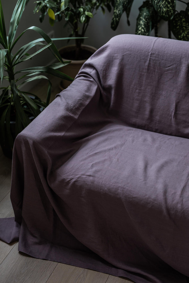 AmourLinen Linen flat sheet in Dusty Lavender
