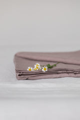Immaculate Vegan - AmourLinen Linen flat sheet in Rosy Brown