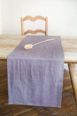Immaculate Vegan - AmourLinen Linen table runner in Dusty Lavender