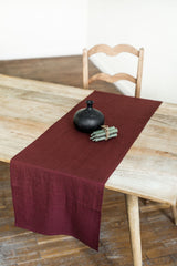 Immaculate Vegan - AmourLinen Linen table runner in Terracotta