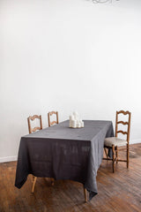 Immaculate Vegan - AmourLinen Linen tablecloth in Charcoal