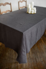 Immaculate Vegan - AmourLinen Linen tablecloth in Charcoal