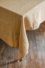 Immaculate Vegan - AmourLinen Linen tablecloth in Mustard