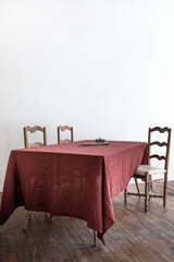 Immaculate Vegan - AmourLinen Linen tablecloth in Terracotta